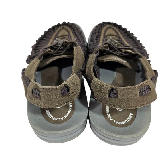 KEEN Womens Green Uneek Dark Olive Leather Sandals - Picture 6 of 7
